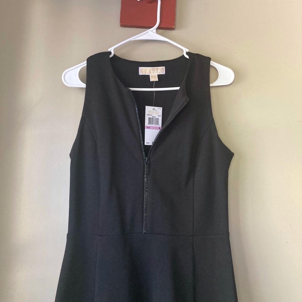 Michael Michael Kors Black Zip Up Black Dress 6 NWT - Picture 4 of 8